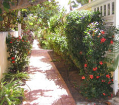 Villa Madeleine has tropical landscaped walkways and gardens.